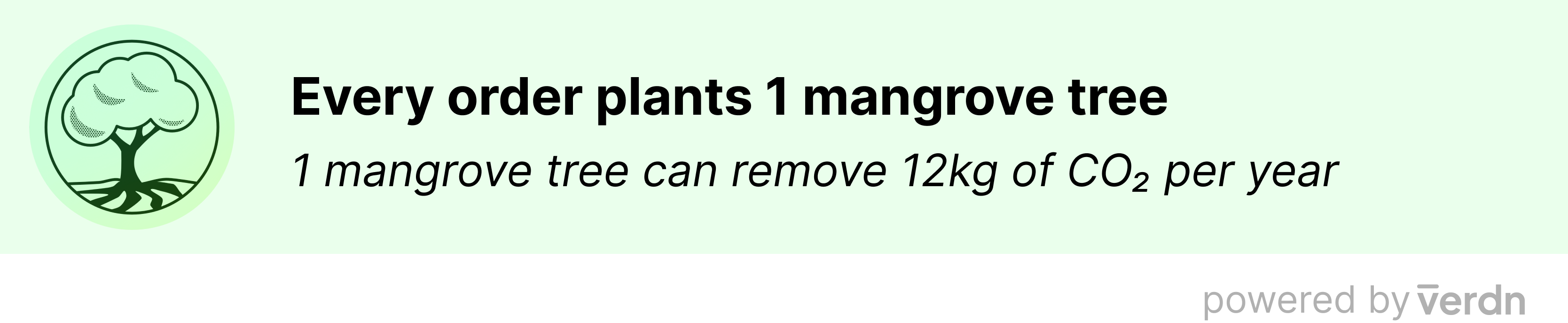 Every order plants 1 mangrove tree